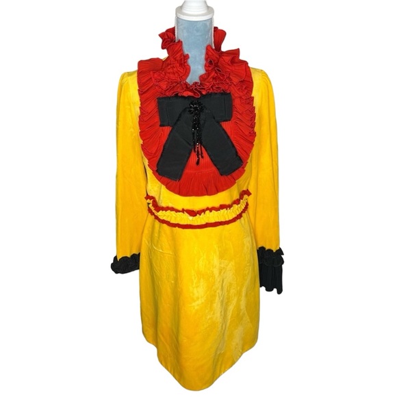 Gucci Ruffle-Trimmed Velvet Mini Dress